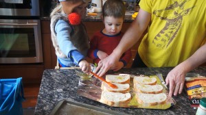 making garlic bread.Still001